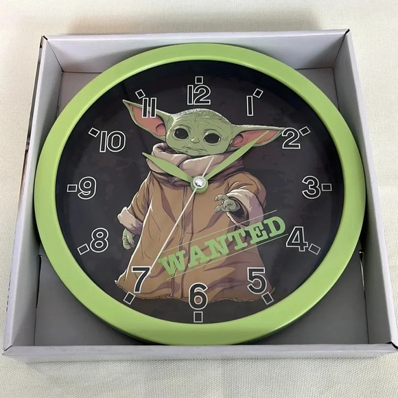 New Star Wars The Mandalorian Grogu Wanted Wall Clock - Picture 2 of 5